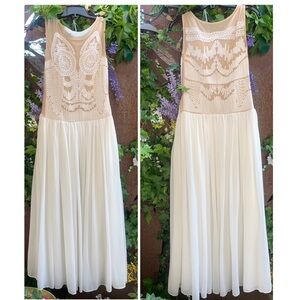 #1 LACE & CHIFFON maxi dress 2 layered,